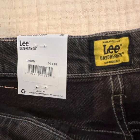 Lee x Daydreamer Size 30/28 High Rise Western Crop Boot Jeans in Washed Black - Picture 7 of 11